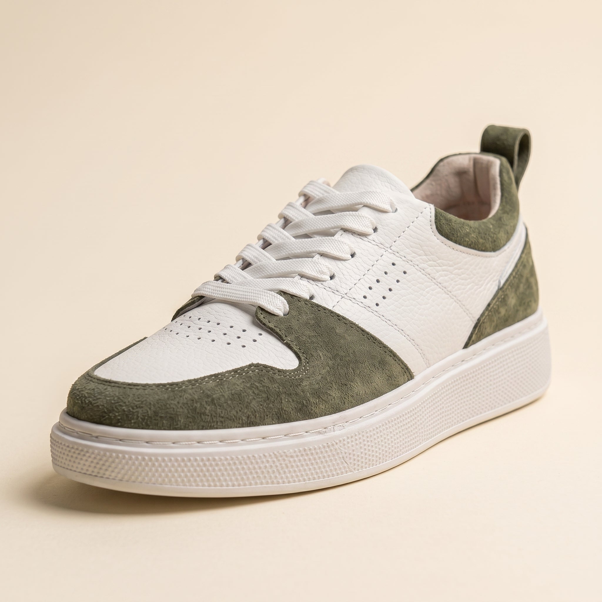Blanc / Vert Olive