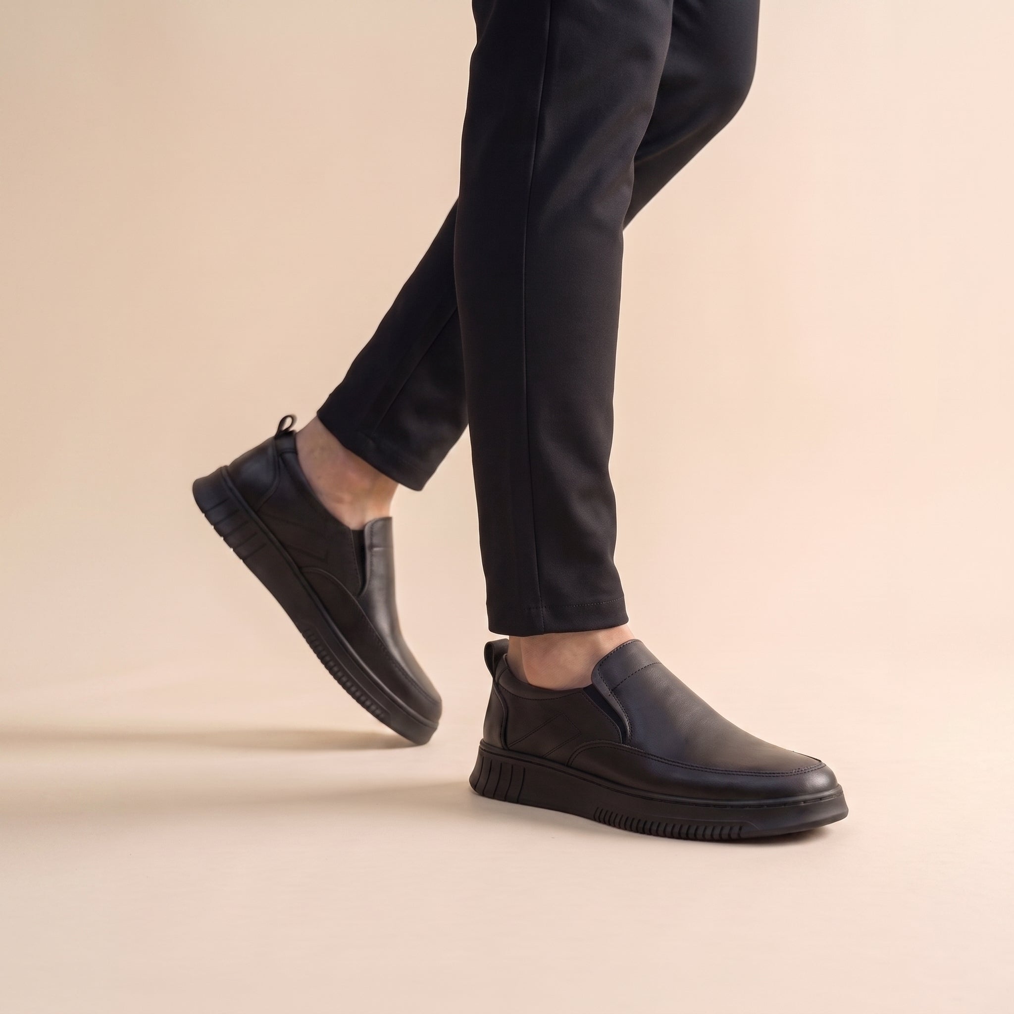 Chaussure Luxurio Confort Orthopédique en Cuir — Édition Noir