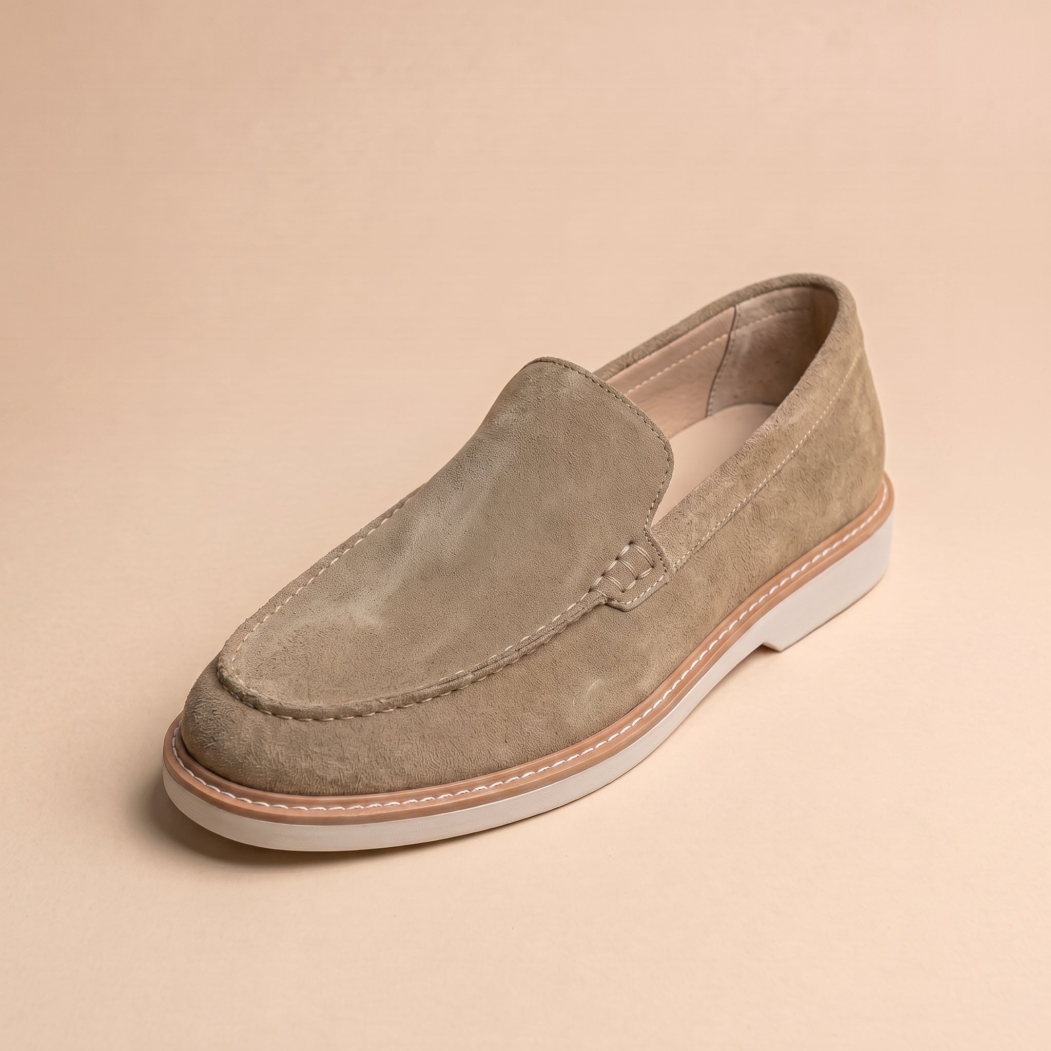 Mocassin Luxurio en Daim — (Semelle à Trépointe Cousue)