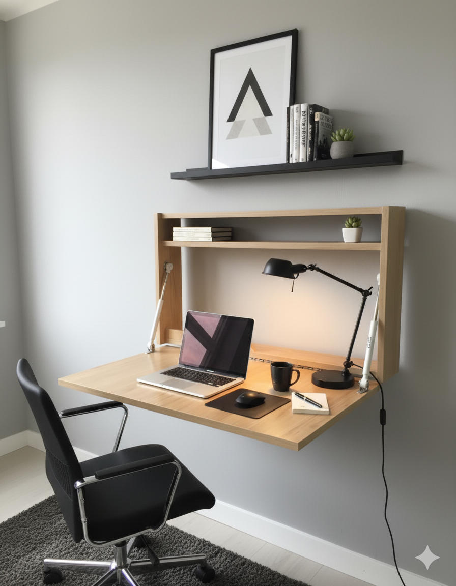 Bureau pliable mural